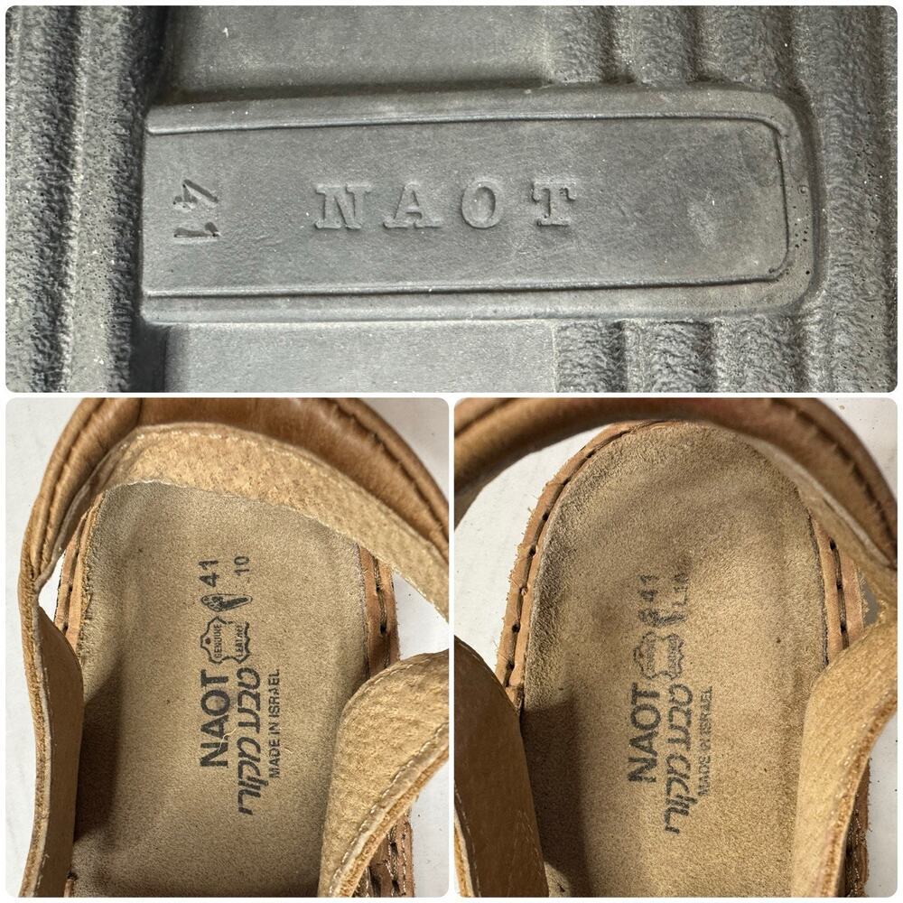 NAOT Enid Leather Sandals Adjustable Padded Straps Comfort Footbed Shoes Size 41 - Picture 10 of 10